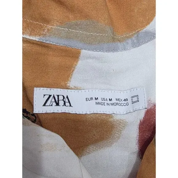 Zara Men's Multicolor Art Y2K Abstract Shirt Medium A003330 - Picture 5 of 8